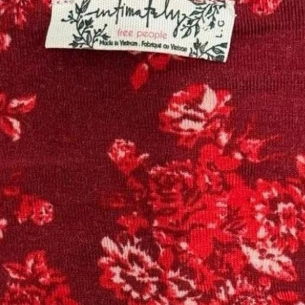 Free People Everything’s Rosy Red Long Sleeve Bodysuit Size L - Picture 5 of 6